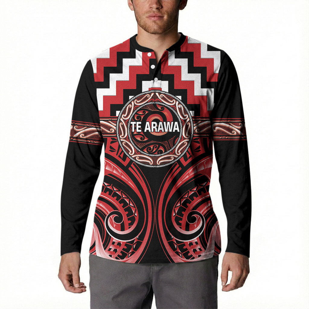 Aotearoa Te Arawa Personalised Button Sweatshirt Maori Iwi Poutama Puhoro Tattoo LT14 - Polynesian Pride