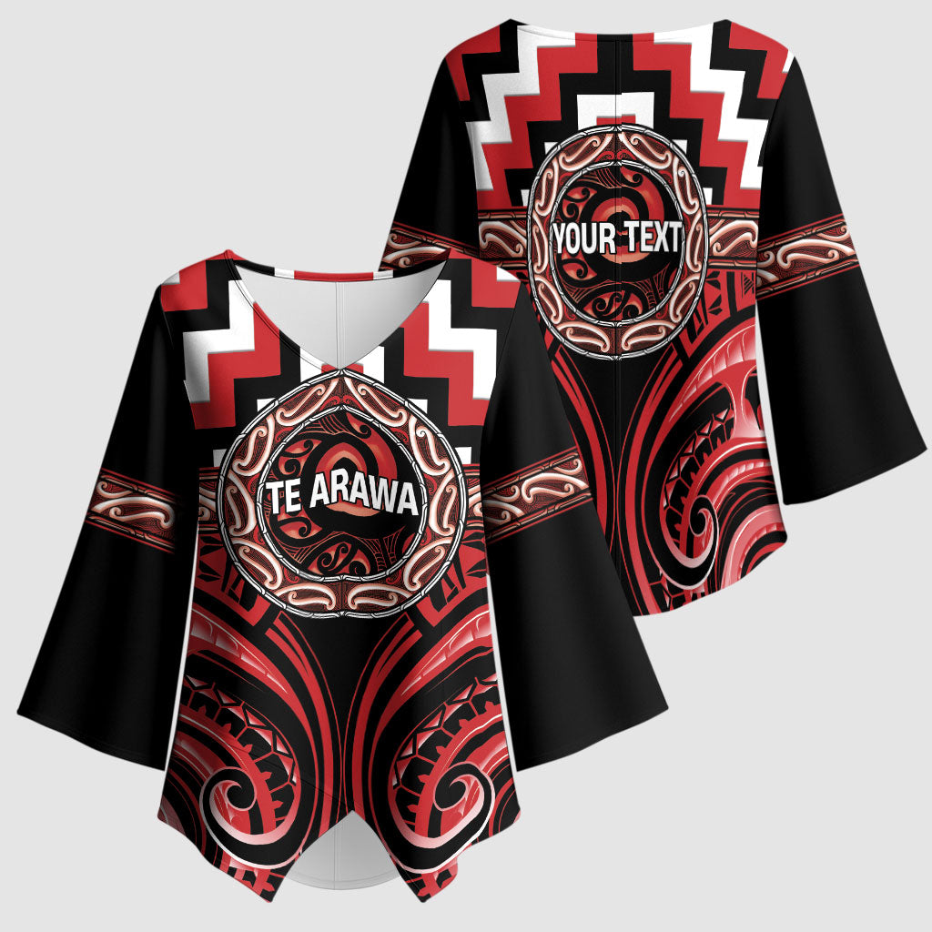 Aotearoa Te Arawa Personalised Kimono Sleeve Blouse Maori Iwi Poutama Puhoro Tattoo LT14 - Polynesian Pride