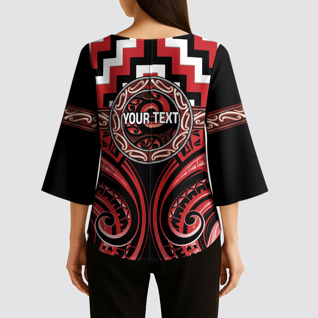 Aotearoa Te Arawa Personalised Kimono Sleeve Blouse Maori Iwi Poutama Puhoro Tattoo LT14 - Polynesian Pride