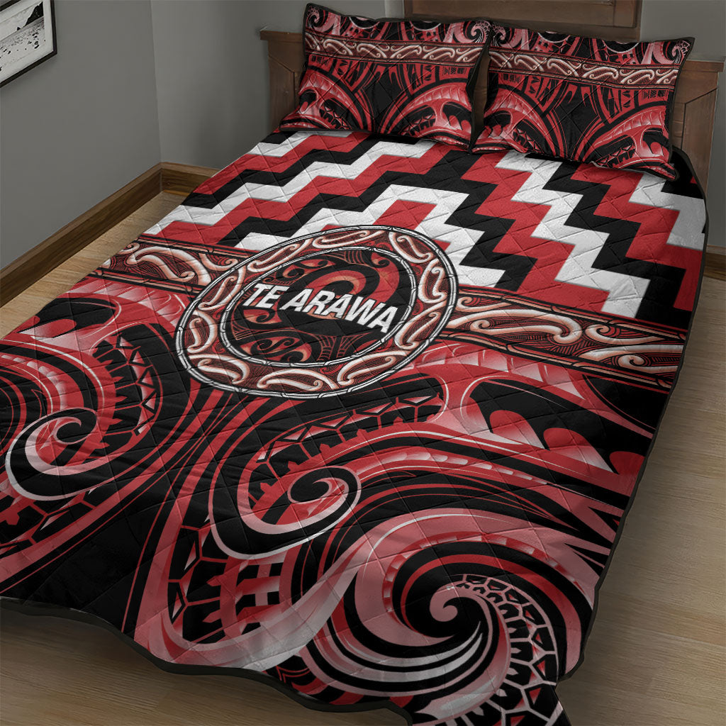 Aotearoa Te Arawa Quilt Bed Set Maori Iwi Poutama Puhoro Tattoo LT14 - Polynesian Pride
