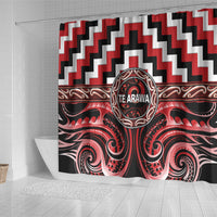 Aotearoa Te Arawa Shower Curtain Maori Iwi Poutama Puhoro Tattoo LT14 - Polynesian Pride