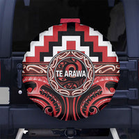Aotearoa Te Arawa Spare Tire Cover Maori Iwi Poutama Puhoro Tattoo LT14 No hole Red - Polynesian Pride