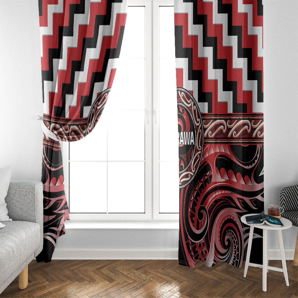 Aotearoa Te Arawa Window Curtain Maori Iwi Poutama Puhoro Tattoo LT14 - Polynesian Pride
