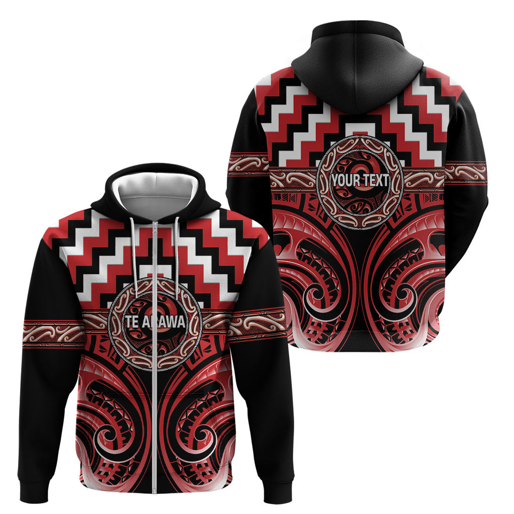Aotearoa Te Arawa Personalised Zip Hoodie Maori Iwi Poutama Puhoro Tattoo LT14 - Polynesian Pride
