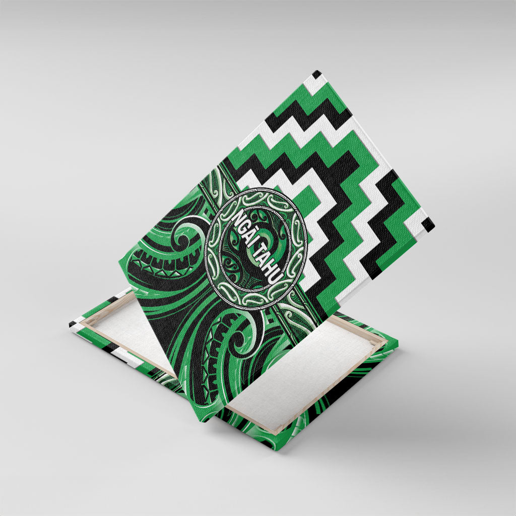 Aotearoa Ngai Tahu Canvas Wall Art Maori Iwi Poutama Puhoro Tattoo LT14 With Frame Green - Polynesian Pride