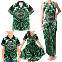 Aotearoa Ngai Tahu Personalised Family Matching Tank Maxi Dress and Hawaiian Shirt Maori Iwi Poutama Puhoro Tattoo LT14 - Polynesian Pride