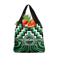 Aotearoa Ngai Tahu Grocery Bag Maori Iwi Poutama Puhoro Tattoo LT14 1-pack One Size Green - Polynesian Pride