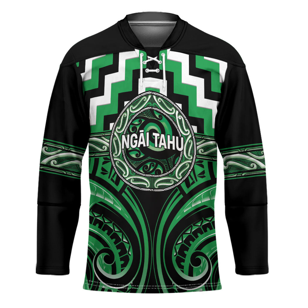 Aotearoa Ngai Tahu Personalised Hockey Jersey Maori Iwi Poutama Puhoro Tattoo LT14 Unisex Green - Polynesian Pride
