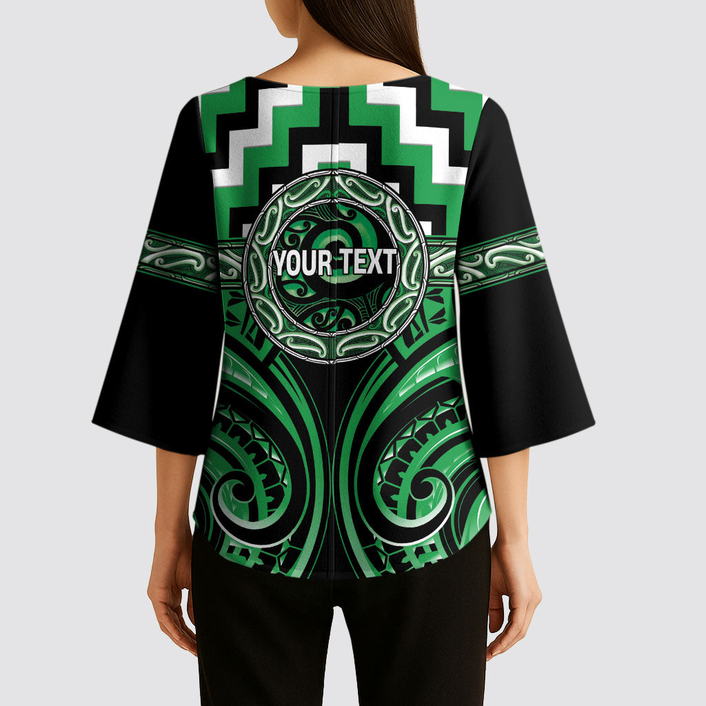 Aotearoa Ngai Tahu Personalised Kimono Sleeve Blouse Maori Iwi Poutama Puhoro Tattoo LT14 - Polynesian Pride