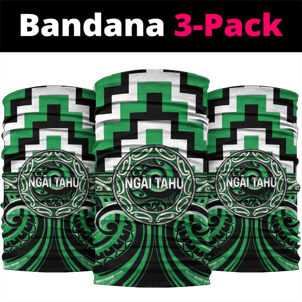 Aotearoa Ngai Tahu Neck Gaiter Maori Iwi Poutama Puhoro Tattoo LT14 package One Size: 25*50cm Green - Polynesian Pride