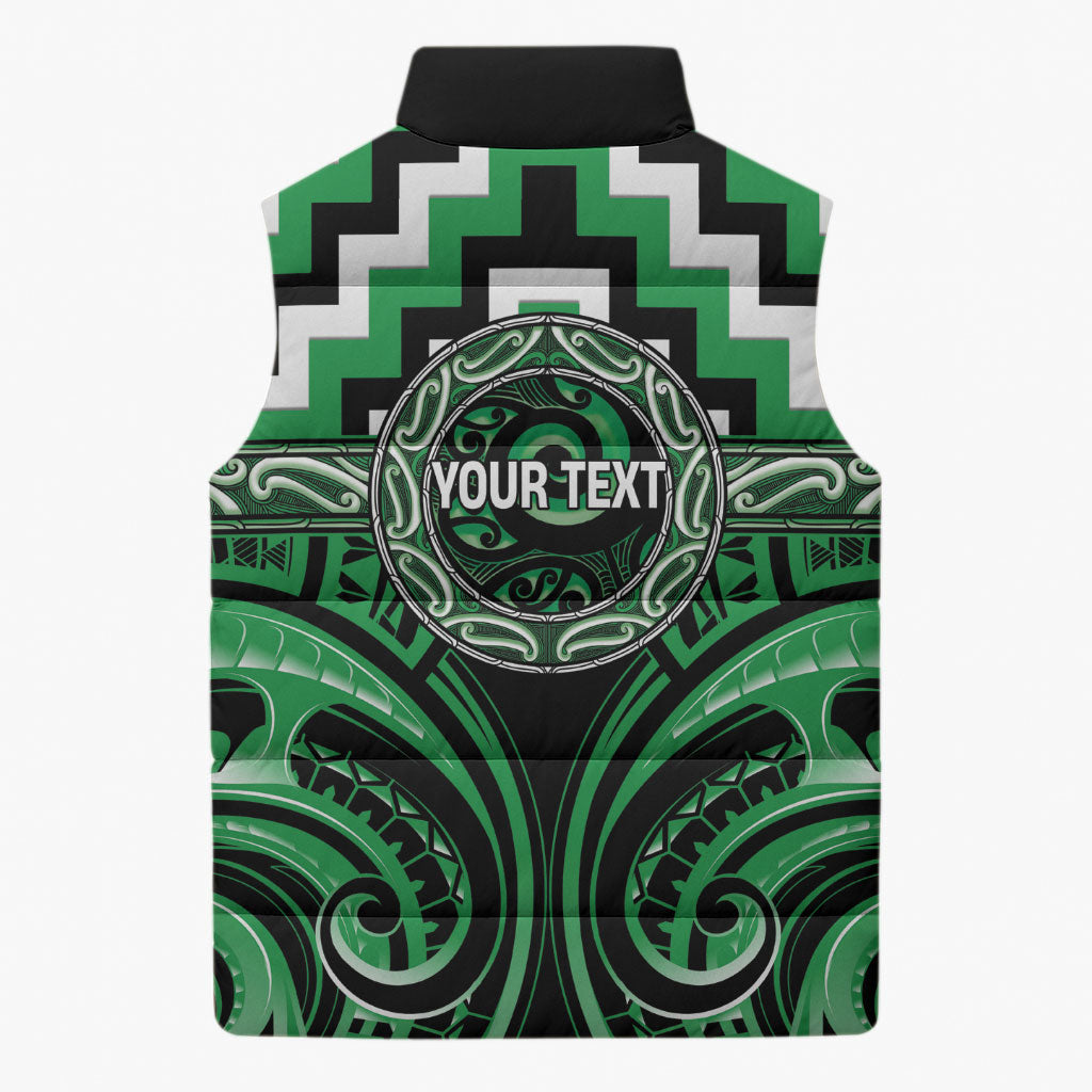 Aotearoa Ngai Tahu Personalised Sleeveless Puffer Jacket Maori Iwi Poutama Puhoro Tattoo LT14 - Polynesian Pride