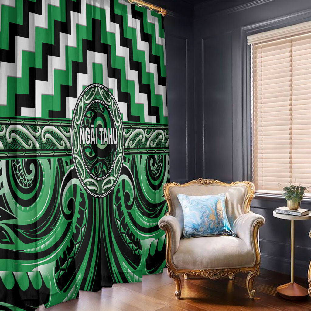 Aotearoa Ngai Tahu Window Curtain Maori Iwi Poutama Puhoro Tattoo LT14 - Polynesian Pride