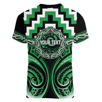 Aotearoa Ngai Tahu Personalised Women V-Neck T-Shirt Maori Iwi Poutama Puhoro Tattoo LT14 - Polynesian Pride