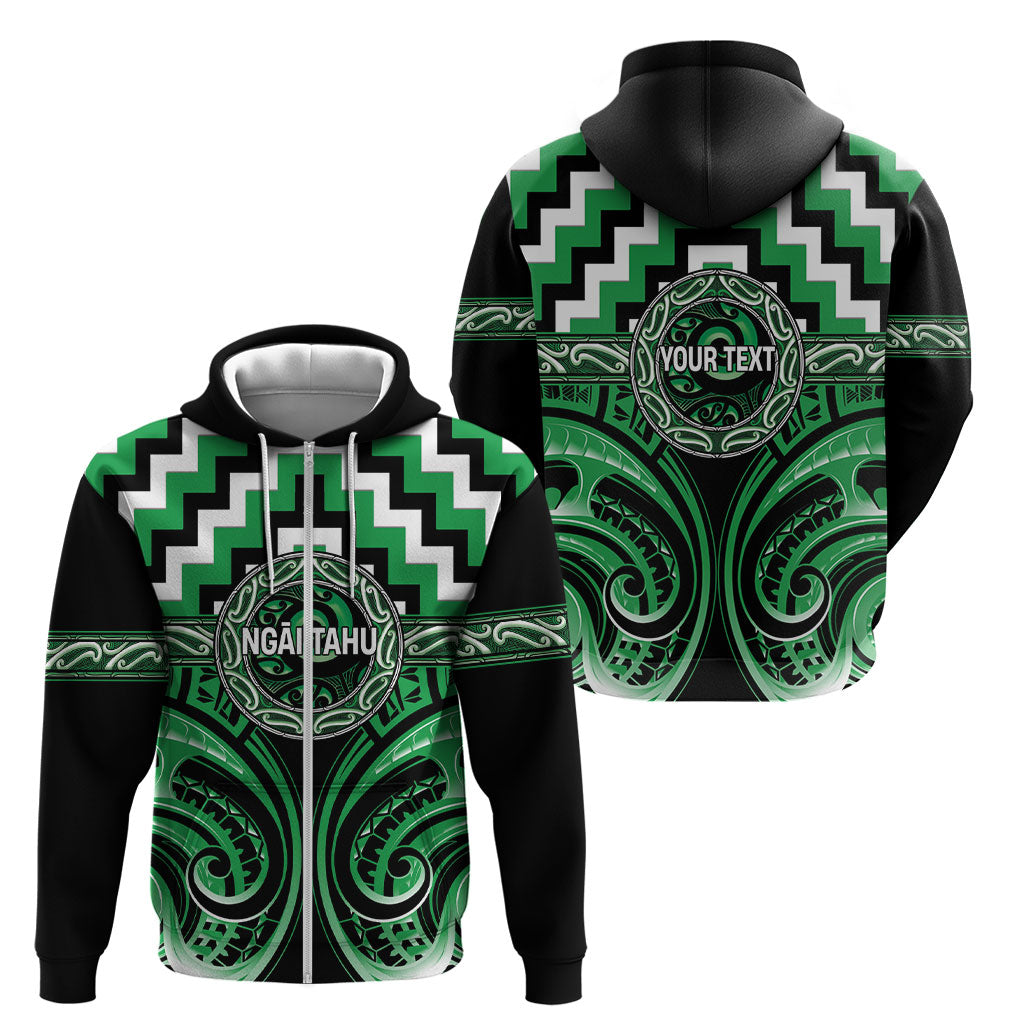 Aotearoa Ngai Tahu Personalised Zip Hoodie Maori Iwi Poutama Puhoro Tattoo LT14 - Polynesian Pride