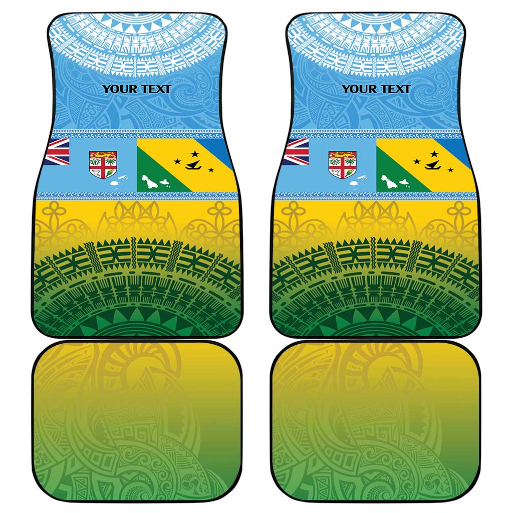 Personalised Malampa Fiji Day Car Mats 10 October Fijian Tapa Flag Style