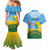 Personalised Malampa Fiji Day Couples Matching Mermaid Dress and Hawaiian Shirt 10 October Fijian Tapa Flag Style