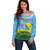 Personalised Malampa Fiji Day Off Shoulder Sweater 10 October Fijian Tapa Flag Style