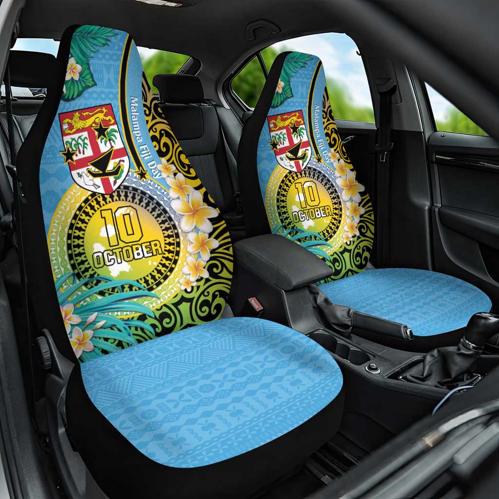 Vanuatu Malampa Fiji Day Car Seat Cover Happy 10 October With Maps Tropical Flowers