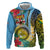 Vanuatu Malampa Fiji Day Hoodie Happy 10 October With Maps Tropical Flowers