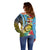 Vanuatu Malampa Fiji Day Off Shoulder Sweater Happy 10 October With Maps Tropical Flowers