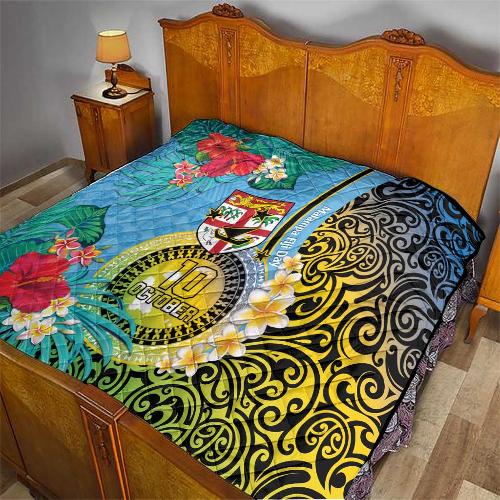 Vanuatu Malampa Fiji Day Quilt Happy 10 October With Maps Tropical Flowers