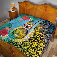 Vanuatu Malampa Fiji Day Quilt Happy 10 October With Maps Tropical Flowers
