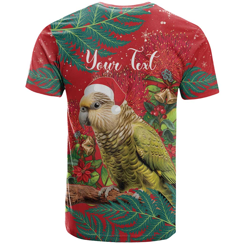 Personalised New Zealand Kakapo Christmas T Shirt Meri Kirihimete Silver Fern Mix Pohutukawa LT14 - Polynesian Pride