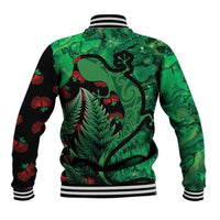 New Zealand Gecko Christmas Baseball Jacket Meri Kirihimete Paua Shell Mix Pohutukawa LT14 - Polynesian Pride