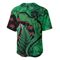 New Zealand Gecko Christmas Baseball Jersey Meri Kirihimete Paua Shell Mix Pohutukawa LT14 - Polynesian Pride