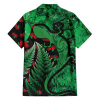 New Zealand Gecko Christmas Family Matching Off Shoulder Short Dress and Hawaiian Shirt Meri Kirihimete Paua Shell Mix Pohutukawa LT14 - Polynesian Pride
