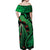 New Zealand Gecko Christmas Off Shoulder Maxi Dress Meri Kirihimete Paua Shell Mix Pohutukawa