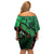 New Zealand Gecko Christmas Off Shoulder Short Dress Meri Kirihimete Paua Shell Mix Pohutukawa