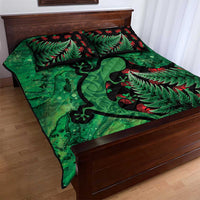 New Zealand Gecko Christmas Quilt Bed Set Meri Kirihimete Paua Shell Mix Pohutukawa