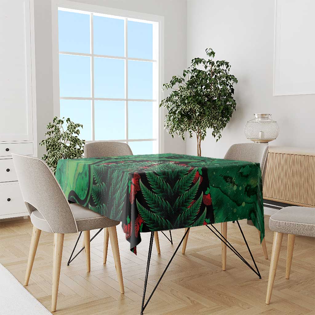 New Zealand Gecko Christmas Tablecloth Meri Kirihimete Paua Shell Mix Pohutukawa LT14 - Polynesian Pride
