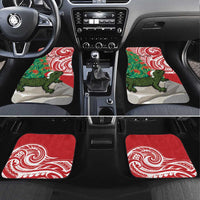 Personalised New Zealand Tuatara Christmas Car Mats Meri Kirihimete Aotearoa Maori Mix Pohutukawa