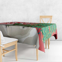 Personalised New Zealand Tuatara Christmas Tablecloth Meri Kirihimete Aotearoa Maori Mix Pohutukawa LT14 - Polynesian Pride