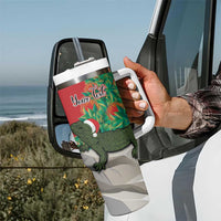 Personalised New Zealand Tuatara Christmas Tumbler With Handle Meri Kirihimete Aotearoa Maori Mix Pohutukawa LT14 - Polynesian Pride