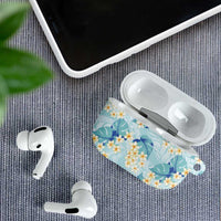 Pastel Cyan Tropical Hawaii AirPods Case Seamless Monstera Plumeria Hawaiian Pattern - Polynesian Pride