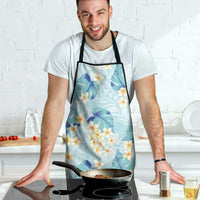 Pastel Cyan Tropical Hawaii Apron Seamless Monstera Plumeria Hawaiian Pattern - Polynesian Pride