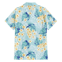 Pastel Cyan Tropical Hawaii Hawaiian Shirt Seamless Monstera Plumeria Hawaiian Pattern - Polynesian Pride