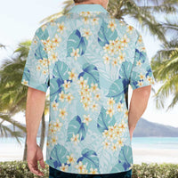 Pastel Cyan Tropical Hawaii Hawaiian Shirt Seamless Monstera Plumeria Hawaiian Pattern - Polynesian Pride