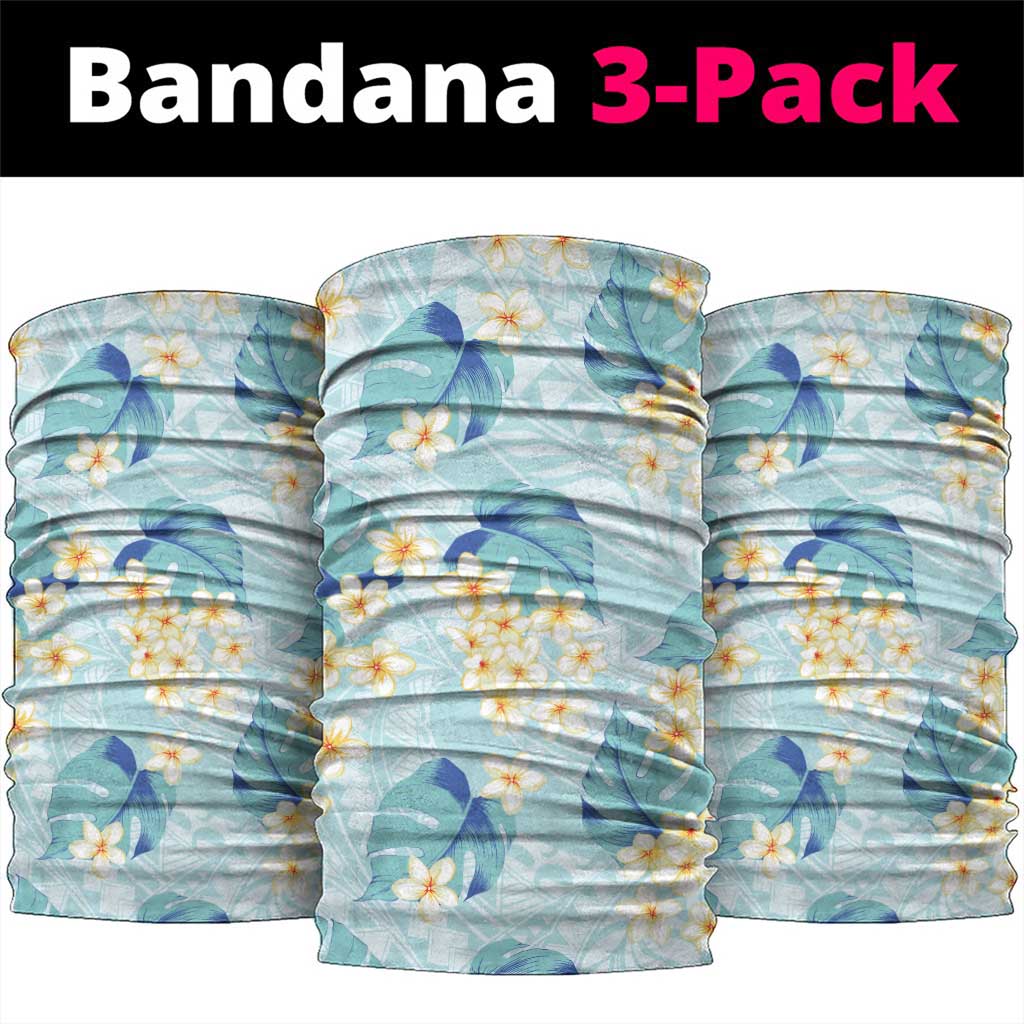 Pastel Cyan Tropical Hawaii Neck Gaiter Seamless Monstera Plumeria Hawaiian Pattern LT14 package One Size: 25*50cm Pastel Cyan - Polynesian Pride