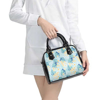 Pastel Cyan Tropical Hawaii Shoulder Handbag Seamless Monstera Plumeria Hawaiian Pattern LT14 - Polynesian Pride