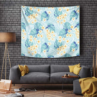 Pastel Cyan Tropical Hawaii Tapestry Seamless Monstera Plumeria Hawaiian Pattern LT14 Pastel Cyan - Polynesian Pride