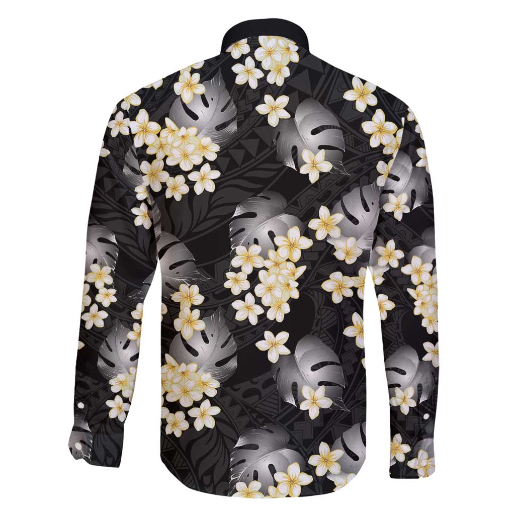 Black Tropical Hawaii Family Matching Puletasi and Hawaiian Shirt Seamless Monstera Plumeria Hawaiian Pattern LT14 - Polynesian Pride