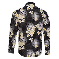 Black Tropical Hawaii Family Matching Short Sleeve Bodycon Dress and Hawaiian Shirt Seamless Monstera Plumeria Hawaiian Pattern - Polynesian Pride