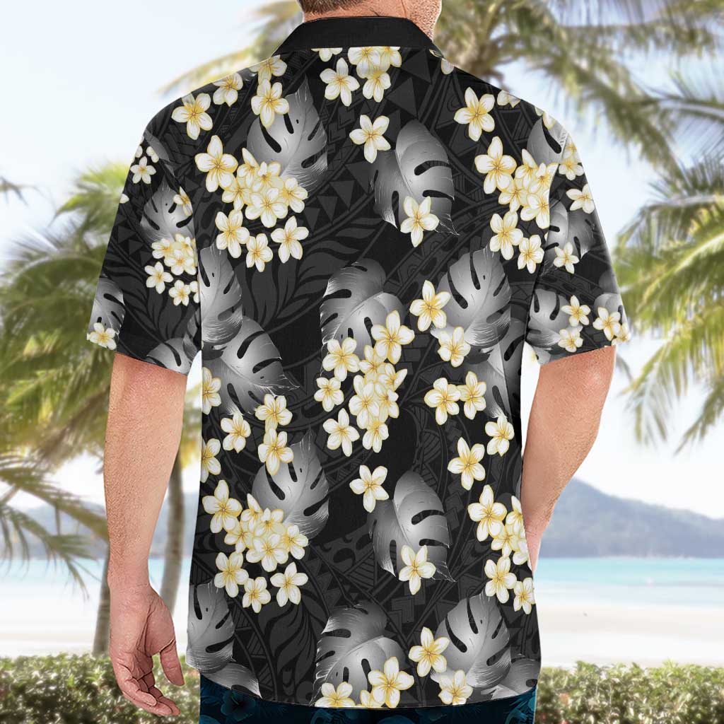 Black Tropical Hawaii Hawaiian Shirt Seamless Monstera Plumeria Hawaiian Pattern - Polynesian Pride