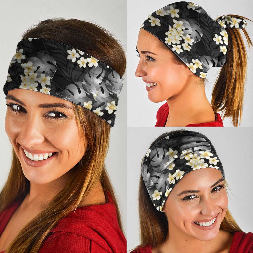 Black Tropical Hawaii Neck Gaiter Seamless Monstera Plumeria Hawaiian Pattern LT14 - Polynesian Pride
