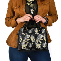 Black Tropical Hawaii Shoulder Handbag Seamless Monstera Plumeria Hawaiian Pattern LT14 - Polynesian Pride