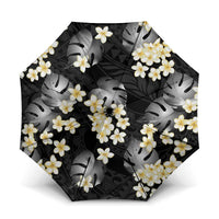 Black Tropical Hawaii Umbrella Seamless Monstera Plumeria Hawaiian Pattern - Polynesian Pride